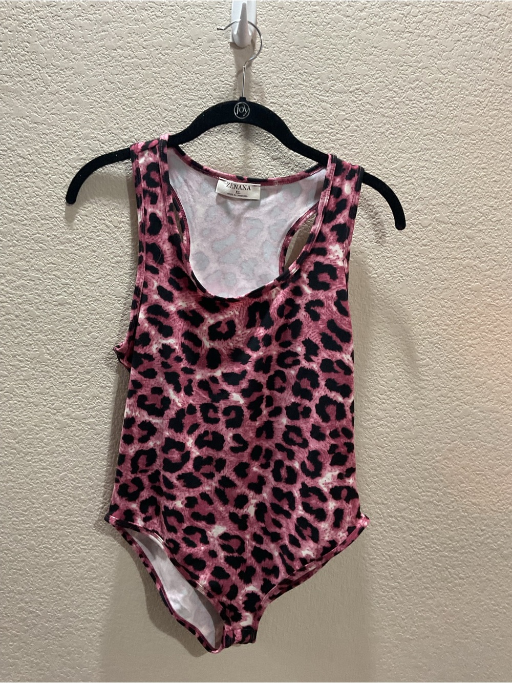 Zenana Pink Leopard Print Bodysuit